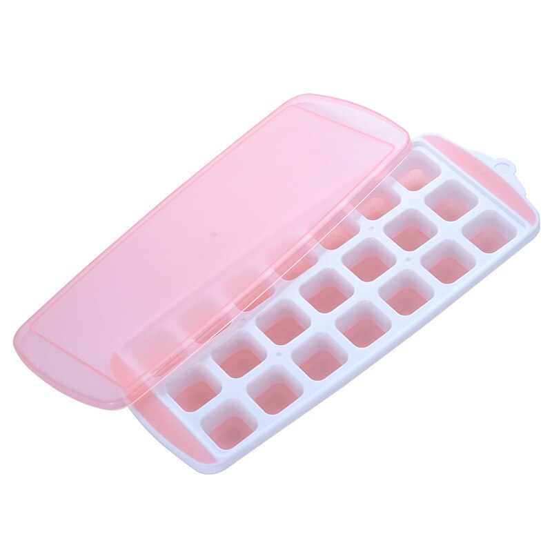 21-Cell Silicone Ice Cube Mold Heart Shape Ice Tray, Plastic Ice Box With Lid