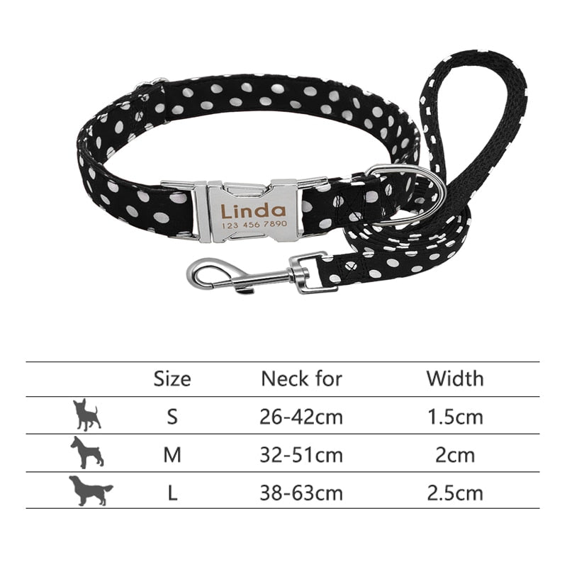 Personalized Pet Collar and Leash Set