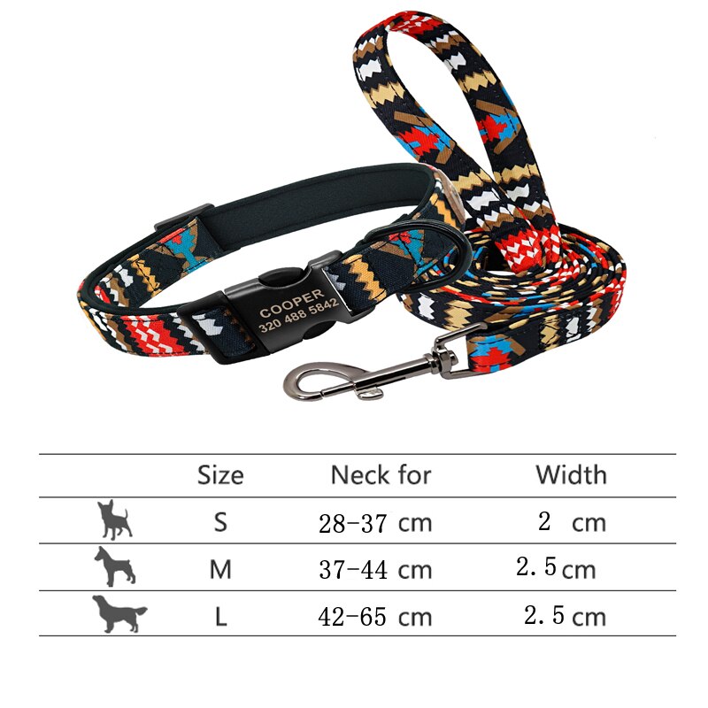 Personalized Pet Collar and Leash Set