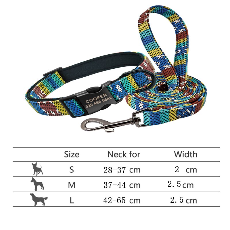 Personalized Pet Collar and Leash Set