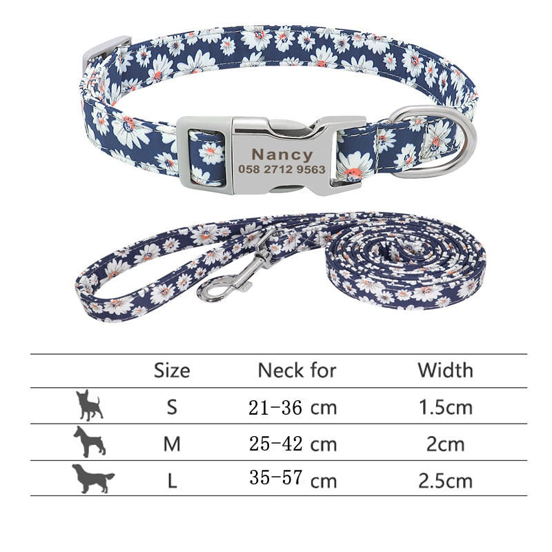 Personalized Pet Collar and Leash Set