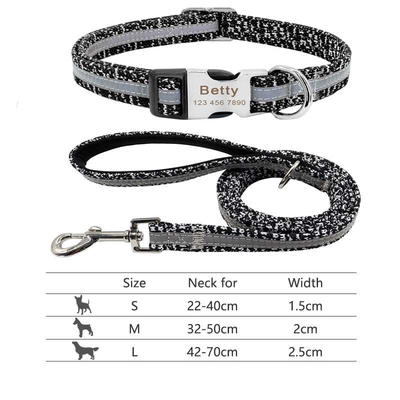 Personalized Pet Collar and Leash Set