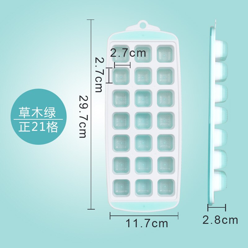 21-Cell Silicone Ice Cube Mold Heart Shape Ice Tray, Plastic Ice Box With Lid