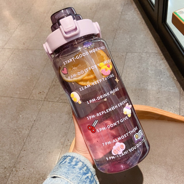 2L/64oz Motivational Water Bottle