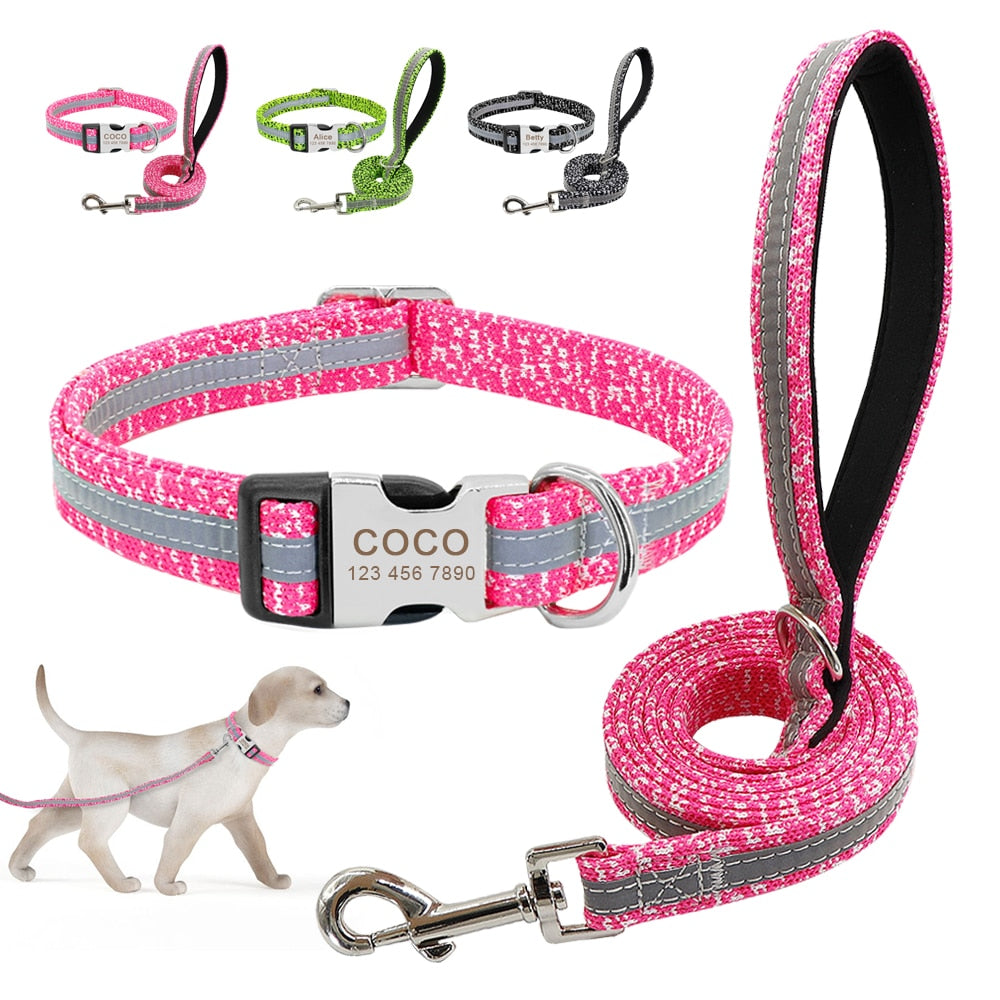 Personalized Pet Collar and Leash Set