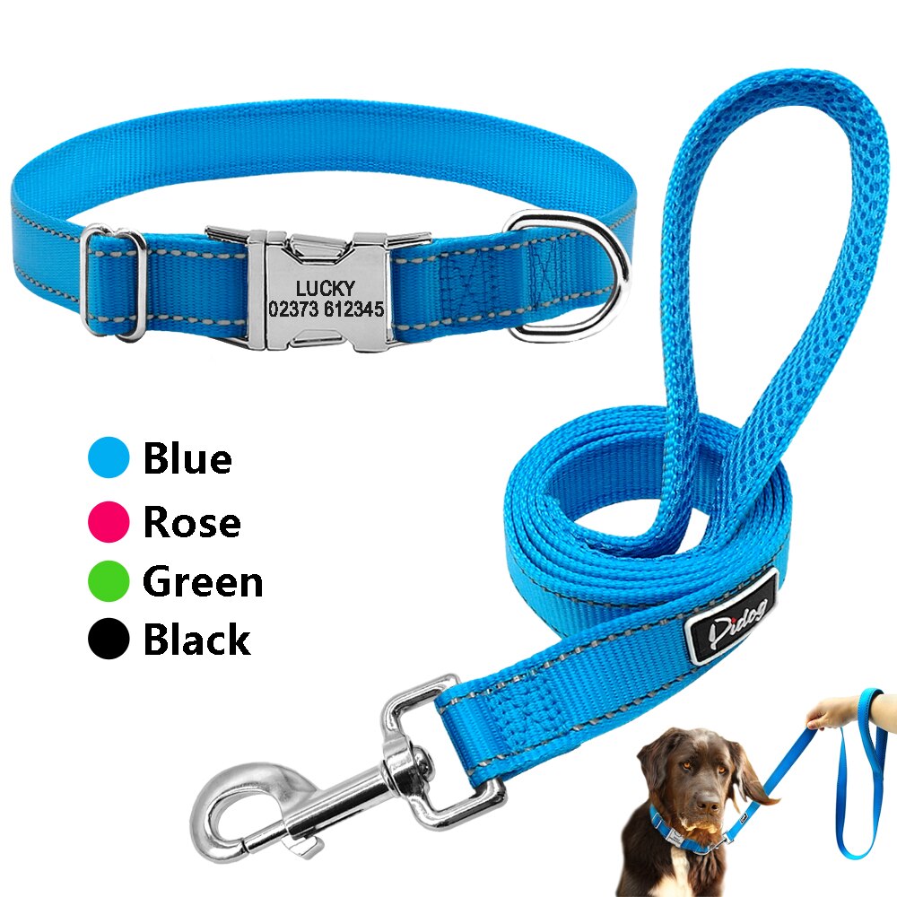 Personalized Pet Collar and Leash Set