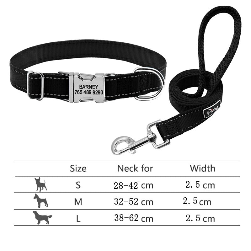 Personalized Pet Collar and Leash Set