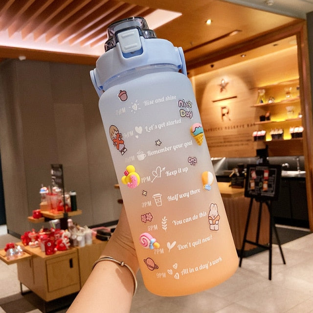 2L/64oz Motivational Water Bottle