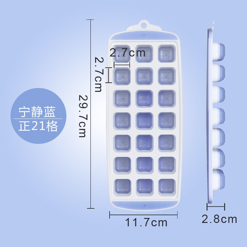 21-Cell Silicone Ice Cube Mold Heart Shape Ice Tray, Plastic Ice Box With Lid