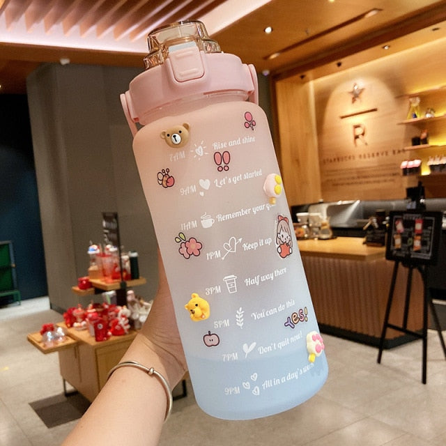 2L/64oz Motivational Water Bottle