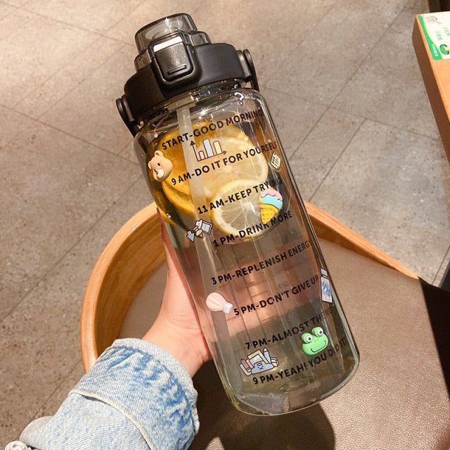 2L/64oz Motivational Water Bottle