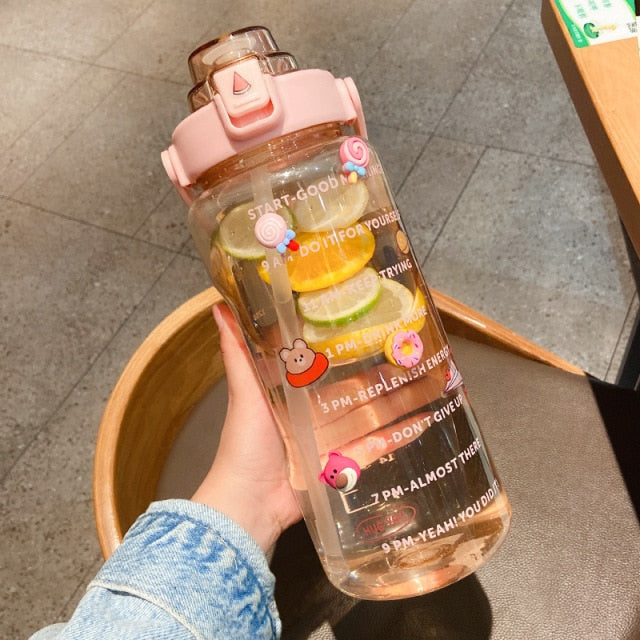 2L/64oz Motivational Water Bottle