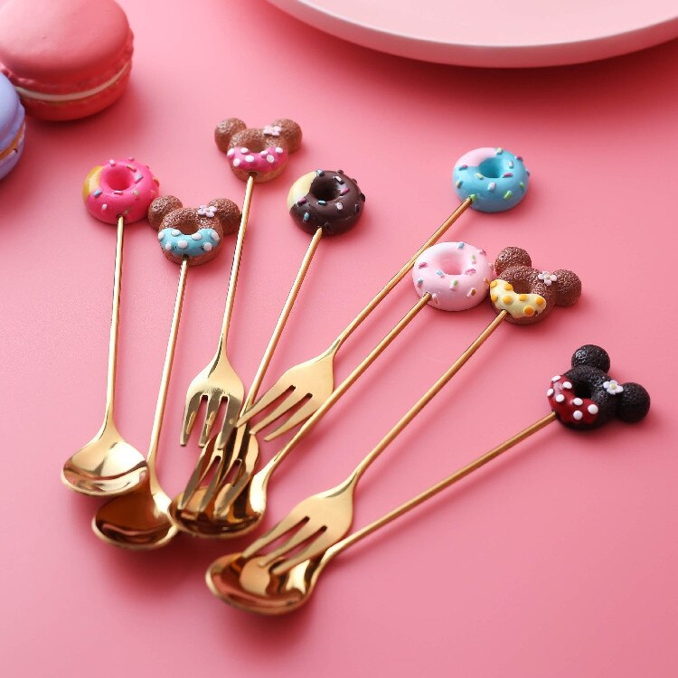 Stainless Steel Mickey Doughnut Silverware