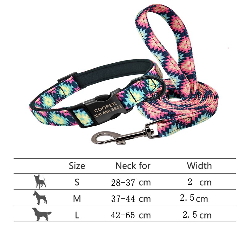 Personalized Pet Collar and Leash Set