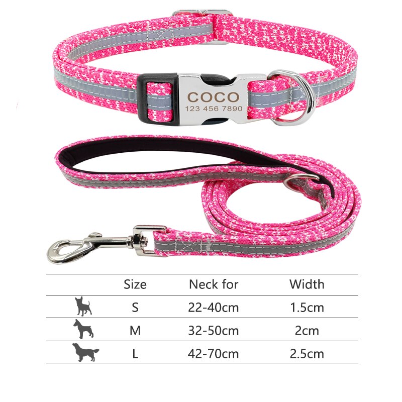 Personalized Pet Collar and Leash Set