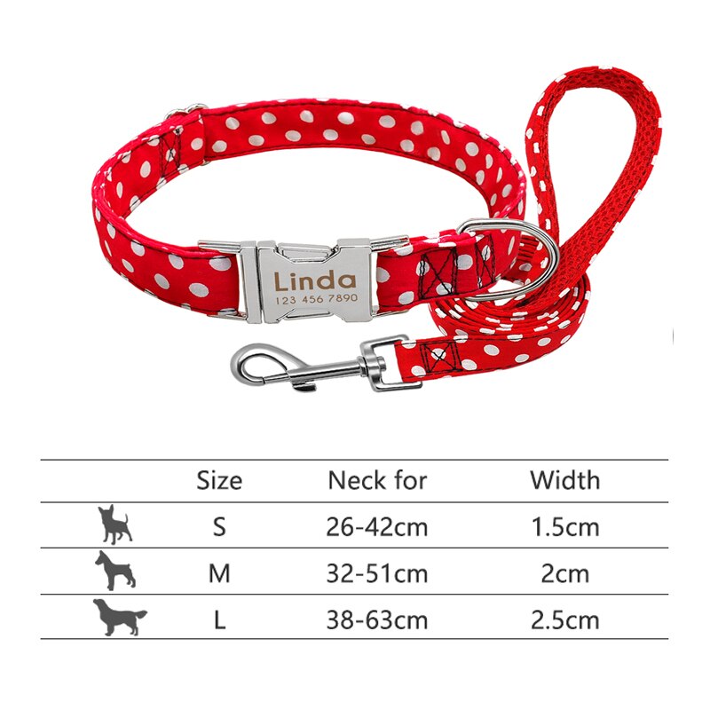 Personalized Pet Collar and Leash Set