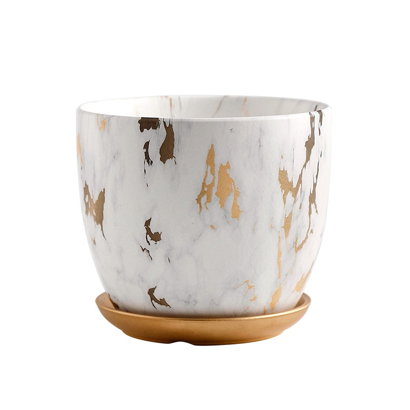 Nordic Style Ceramic Marble Pattern Flower Pot