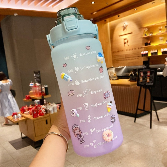 2L/64oz Motivational Water Bottle