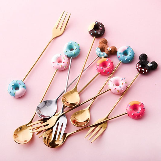 Stainless Steel Mickey Doughnut Silverware