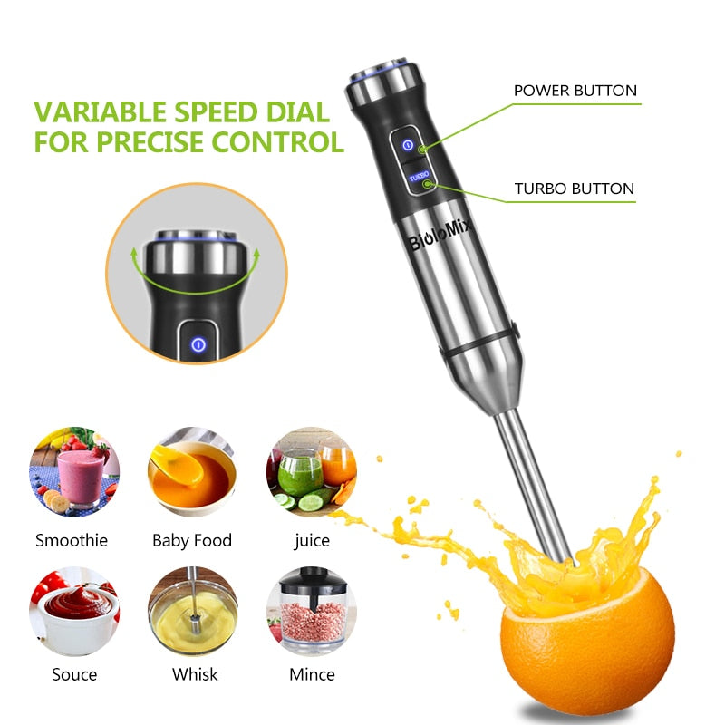 4-in-1 Stainless Steel Immersion Hand Stick Blender