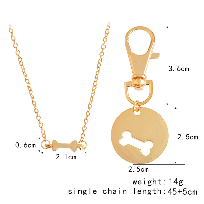 Human Dog Bone Charm Necklace