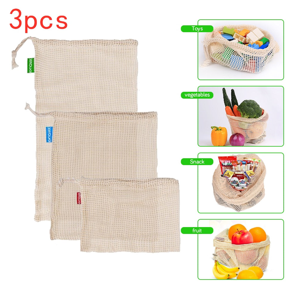 Reusable Cotton Mesh Bag for Vegetables