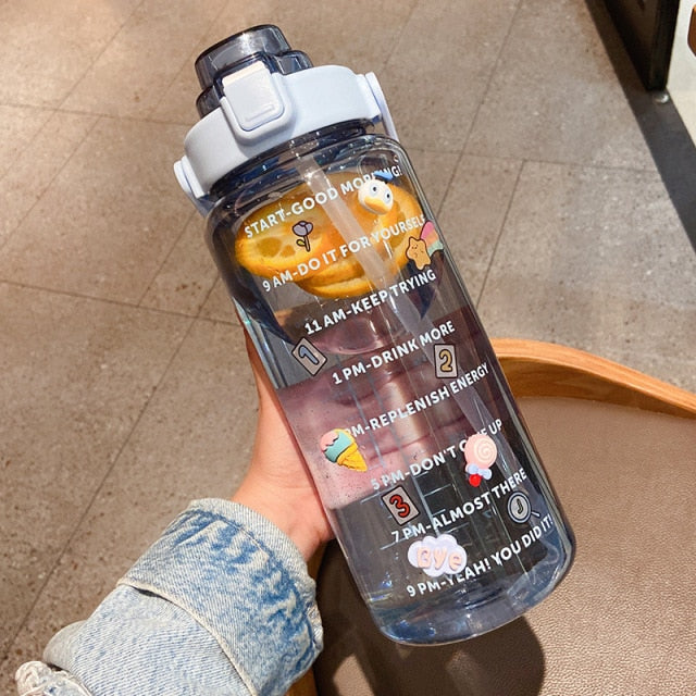 2L/64oz Motivational Water Bottle