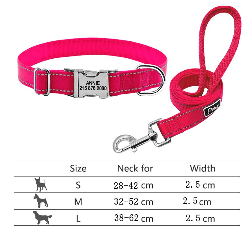 Personalized Pet Collar and Leash Set