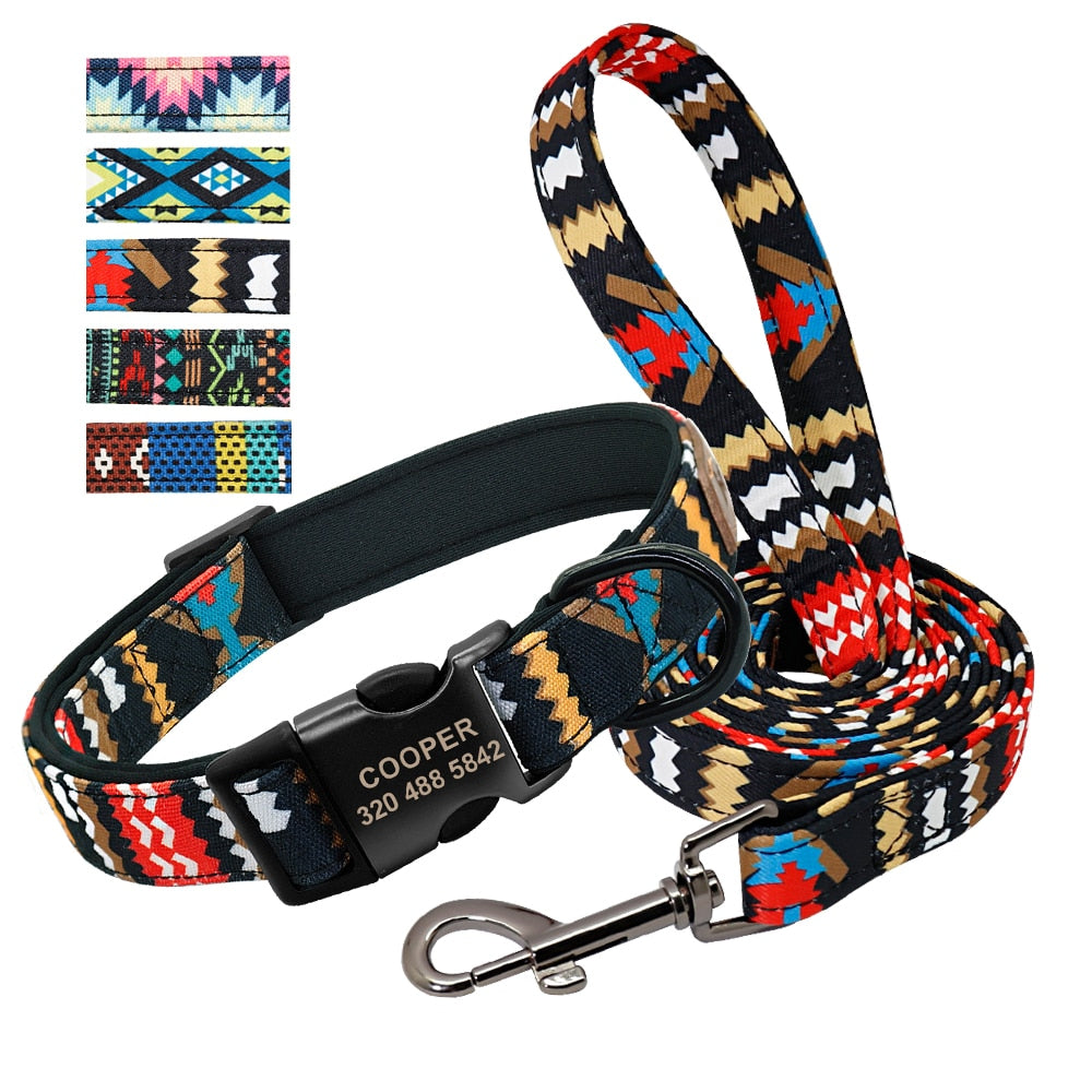 Personalized Pet Collar and Leash Set