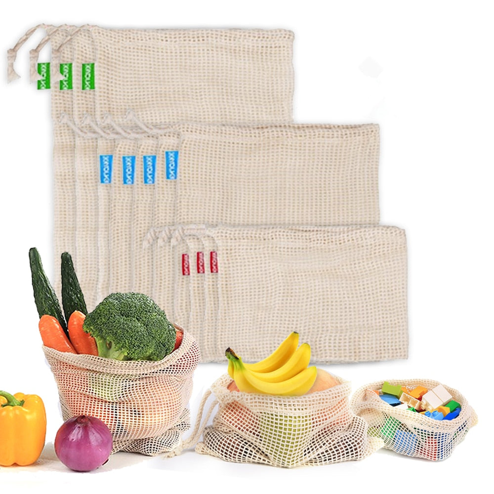 Reusable Cotton Mesh Bag for Vegetables