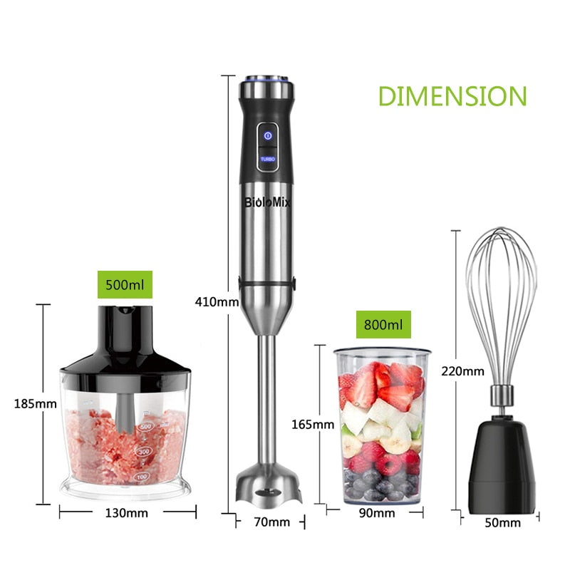 4-in-1 Stainless Steel Immersion Hand Stick Blender