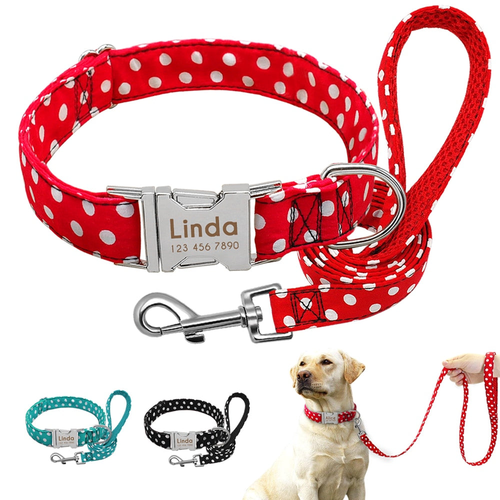 Personalized Pet Collar and Leash Set