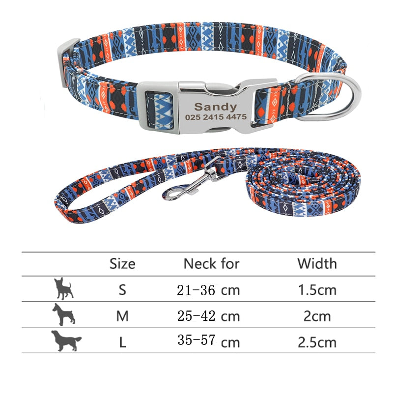 Personalized Pet Collar and Leash Set