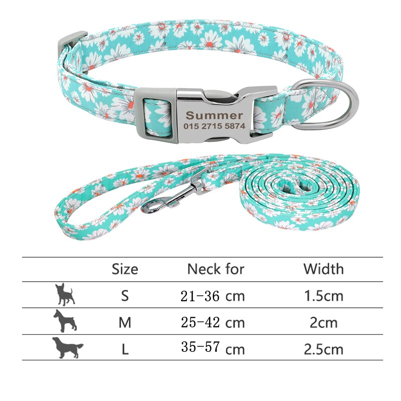 Personalized Pet Collar and Leash Set