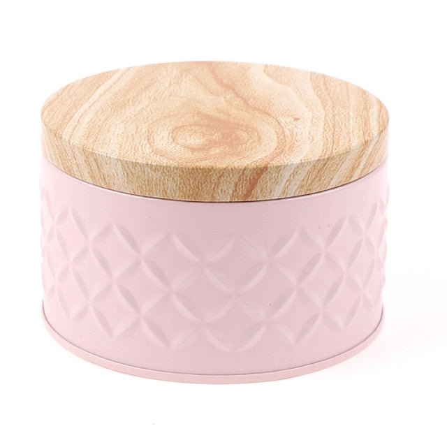 Round Wood Storage Box