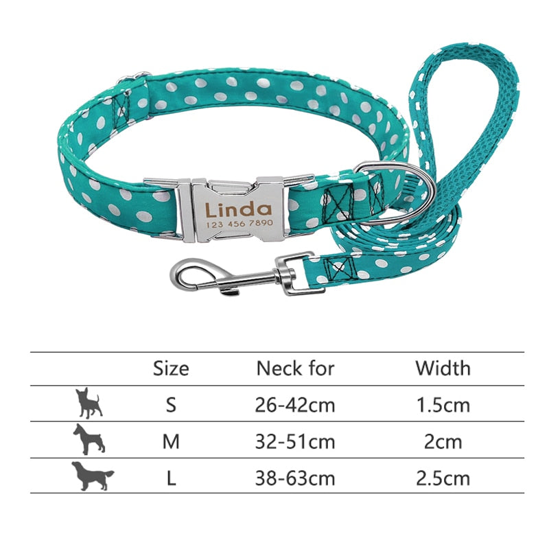 Personalized Pet Collar and Leash Set