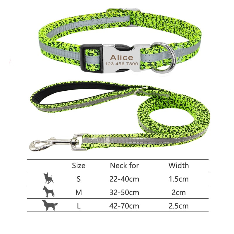 Personalized Pet Collar and Leash Set